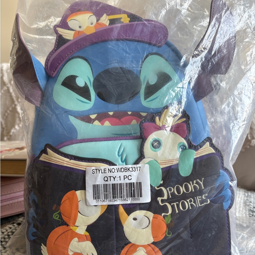 Loungefly Stitch Exclusive Spooky Stories Halloween Glow Mini Backpack - Picture 2 of 5